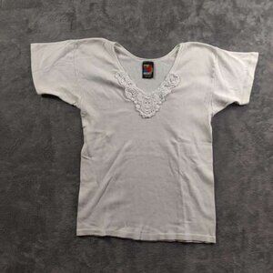 Mickey Mouse Shirt Womens Small White Short Sleeve V-Neck Disney